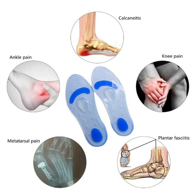 OKSILICONE Customized Medical Grade Magnetic Silicone insoles Massage Silicone Heel Cups Pads