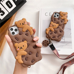 OKSILICONE 3D Cartoon Phone Holder Case Ccustom Design Shockproof Silicone Phone Cover Case