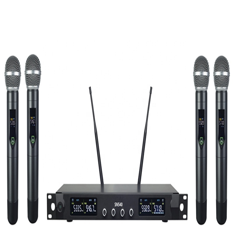 SN540 Professional 4 channel UHF wireless microphone System with four handhelds Mic