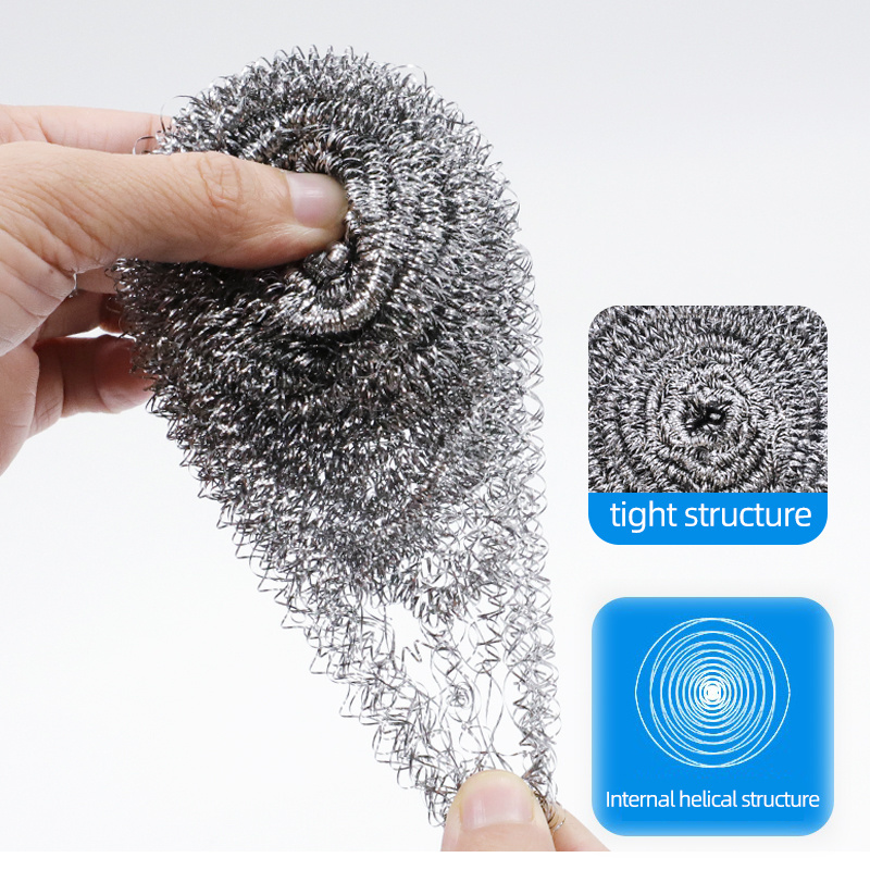 Metal Stainless Steel Wire Wool Pot Scourer Scrubber Sponges Scrubbing For Cleaning Kitchen