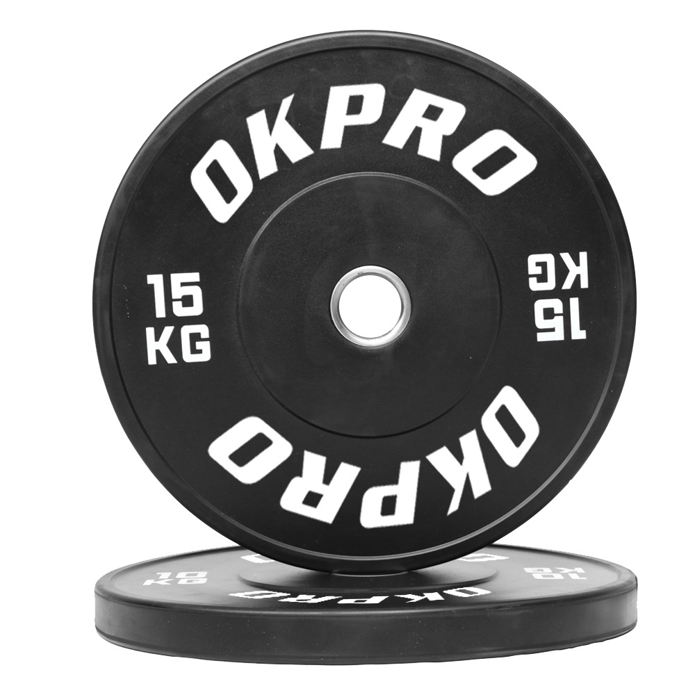 OKPRO Factory Direct Weightlifting Bumper Plates 5kg 10kg 15kg 20kg 25kg Fitness Gym Weight Barbell Plate