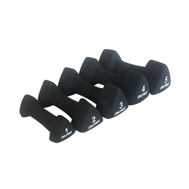 Gym Dumbbell Set Fitness Black Neoprene Triangle Dumbbell