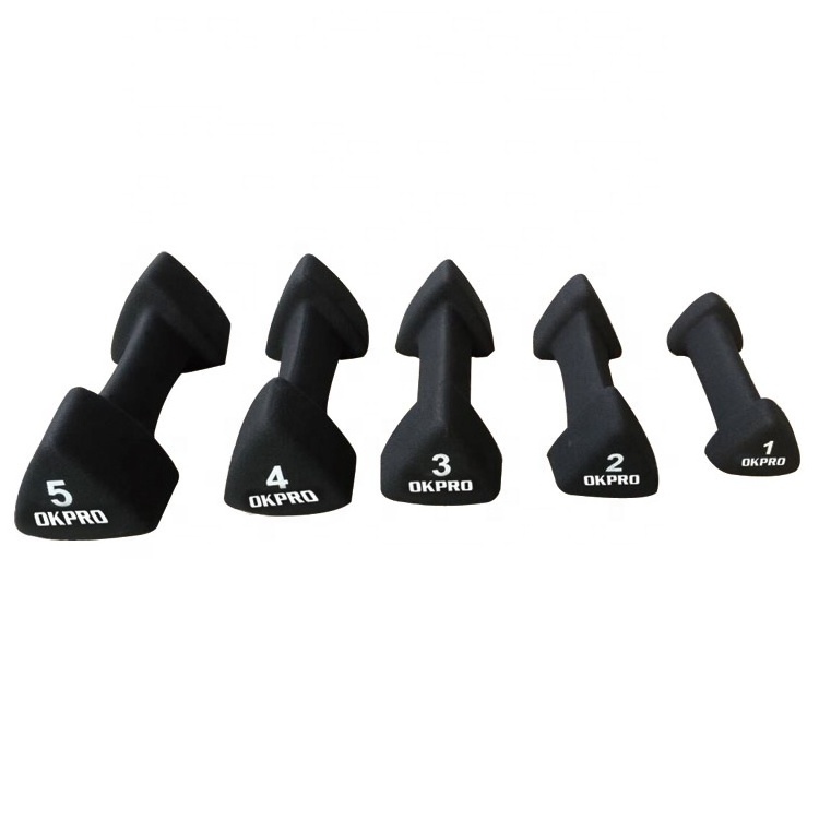 Gym Dumbbell Set Fitness Black Neoprene Triangle Dumbbell