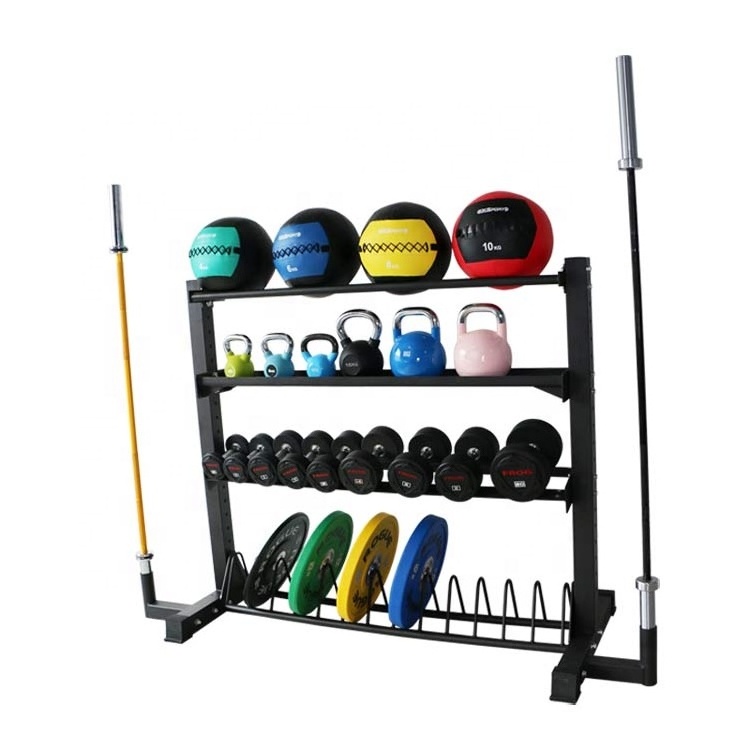 Gym Fitness Powerhouse Package Fully Loaded Dumbbell and Weight Plate Rack with Bar Storage Store Rack