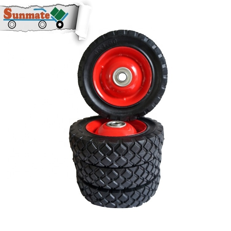 Wholesale 5 6 7 8 9 10 Inch Replacement Anti-Friction Rubber Hand Truck Utility Yard Dump Cart Wheel