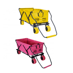 Durable Multipurpose Large Capacity Four Wheels Folding Wagon Garden Tool Baby Kids Folding Beach Camping Trolley Hand Cart