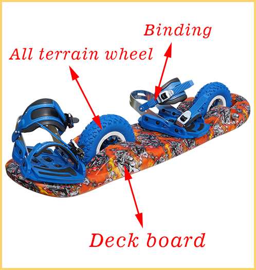 New Design Off Road Blank Deck 2 Wheels Skate Board Mountainboard With Man And Woman Binding All Sizes Shoes