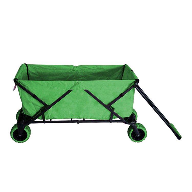 China factory hand push cooler folding chair umbrella provisions transporting camping wagon cart trolley