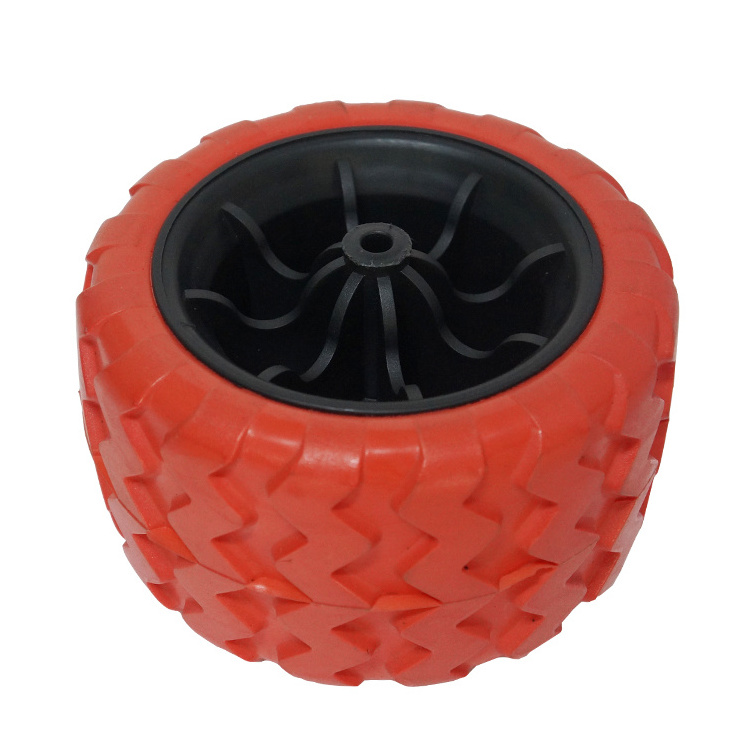 Wholesale offroad and street pattern wide PU heavy duty wheel for beach kart camping trolley cart