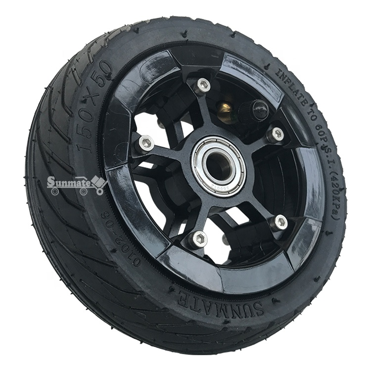 High Quality 150X50MM 6x2 Inch Thickened Pneumatic Wheel Tires for Electric Scooter Fast Rear Wheel