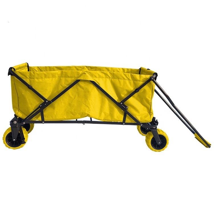 2024 wholesale factory price collapsible big size cart four wheels outdoor pet trolley camping fishing beach folding wagon