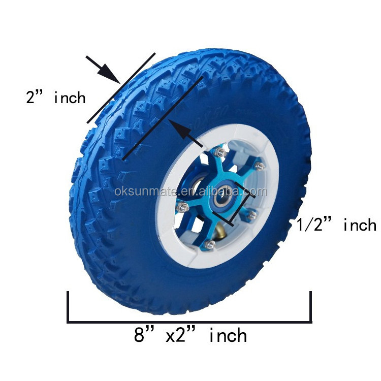 8 Inch Reliable Quality Replacement Electric Motor Four Front Snow Pusher Scooter Alloy Wheel