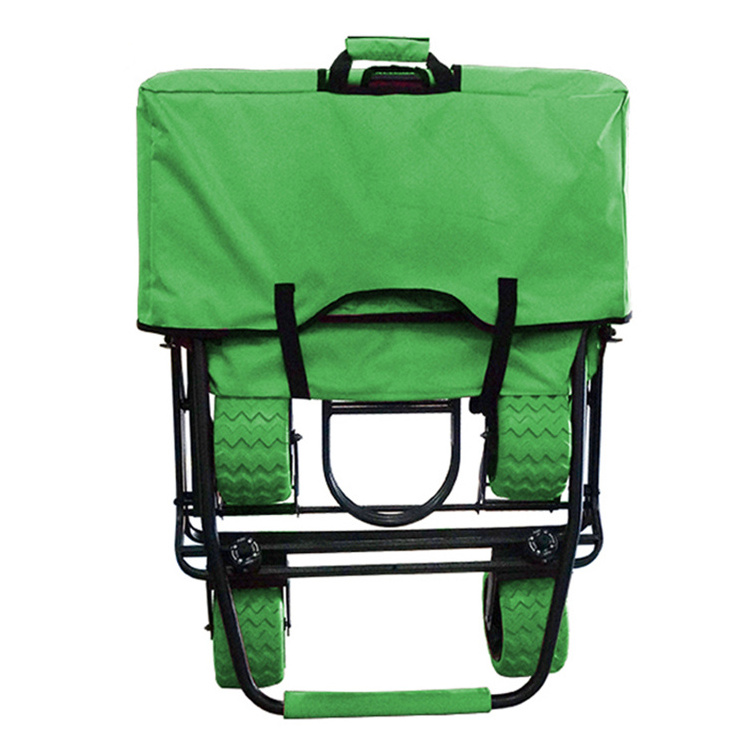 Small MOQ Goods Transportation Shopping Store Grocery Hand Trolley Cart Folding Fabric Wagon for Online B2C Sales Beach Cart