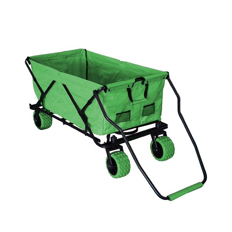 Small MOQ Goods Transportation Shopping Store Grocery Hand Trolley Cart Folding Fabric Wagon for Online B2C Sales Beach Cart