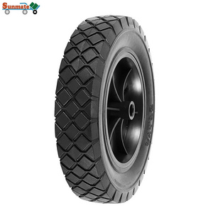 Rubber Plastic Lawn Mower Wheel Replacement Wheels New Design Durable 6 7 8 10 Inch Black OEM Diamond 1-1/2in 30-40kg SUNMATE