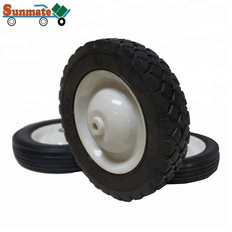 5 6 7 8 9 10 Inch Tool Cart Replacement Tyre Lawn Mower Equipment Moving Semi Pneumatic Solid Rubber Wheel