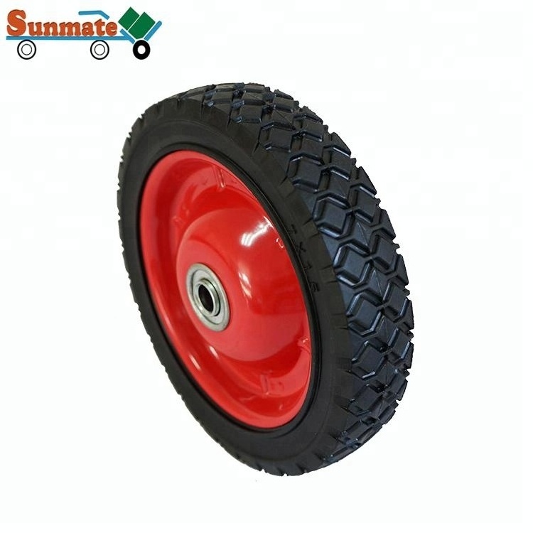 5 6 7 8 9 10 Inch Tool Cart Replacement Tyre Lawn Mower Equipment Moving Semi Pneumatic Solid Rubber Wheel