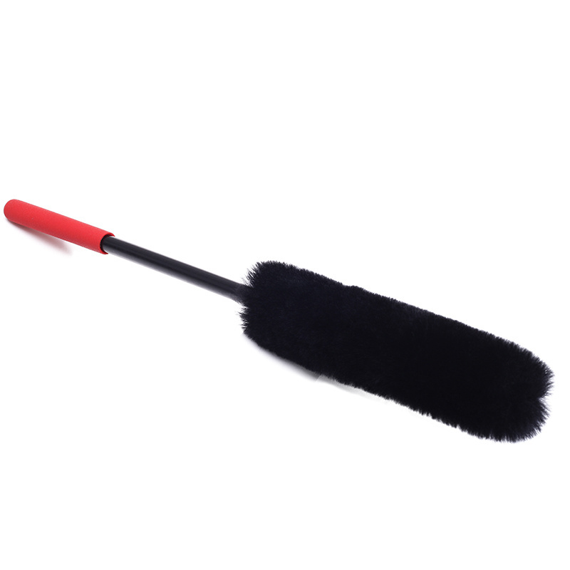 Black Car Wheel Brushes Super Detail Car Brushes Kit (Set of 3) 100% Wool Brush Soft Dense Fibers Clean Wheels Safely