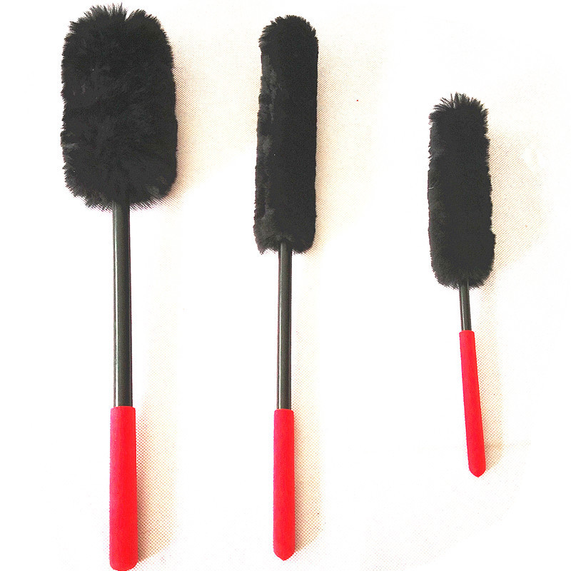 Black Car Wheel Brushes Super Detail Car Brushes Kit 100% Wool Brush