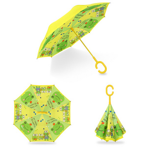 Ok Umbrella Children new innovation Hands free C shape waterproof reverse umbrella