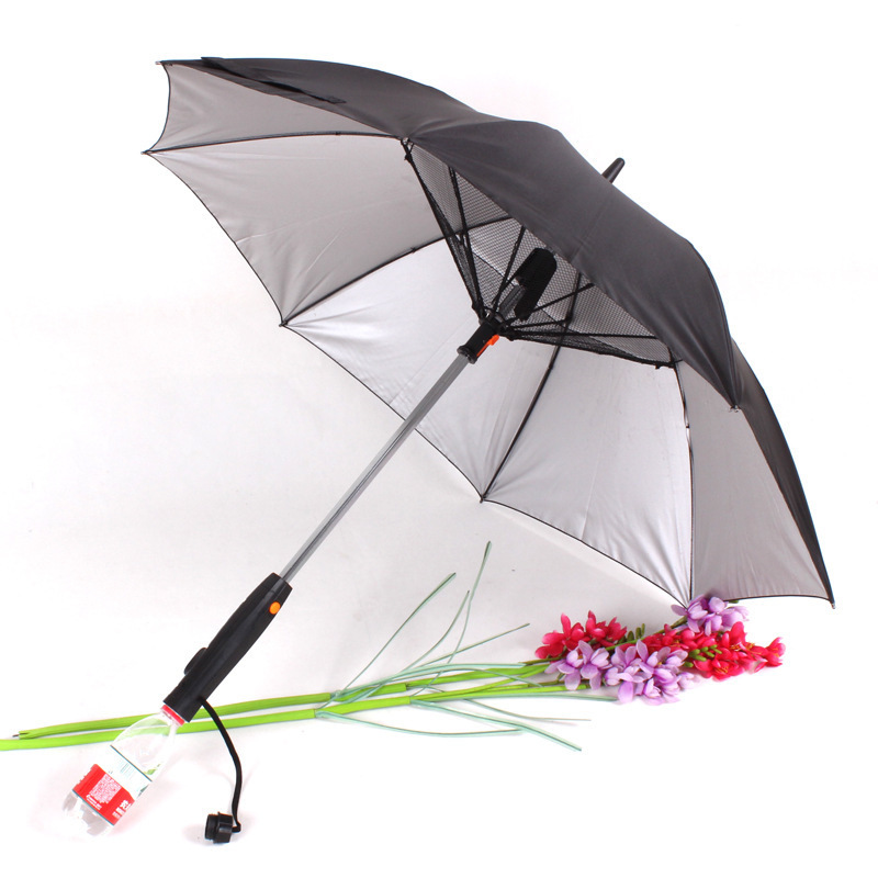 Ok Umbrella new design 23 inch air conditioning fan and mist cooling umbrella with safe screen mesh