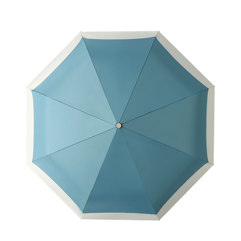 OK Umbrella Hot Sale High Quality Korean Simple Style Contrast Color Border Three Folding Umbrella