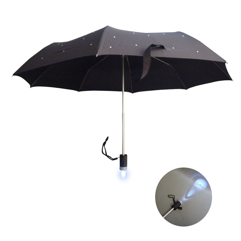 Ok Umbrella 2020 New design windproof  promotion umbrella with led light handle company logo