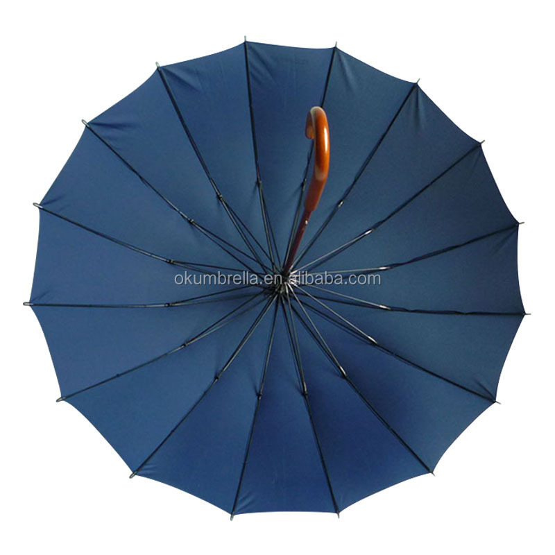 Ok Umbrella High quality lexus 27 inch 16k big golf  umbrella with wooden handle from shenzhen umbrella factory