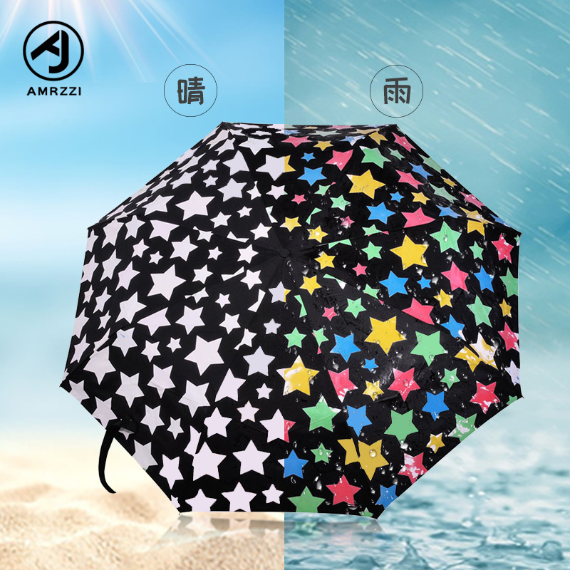 Ok Umbrella Customized automatic folding change color  when wet umbrella