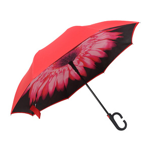 Ok Umbrella New Custom-made Double-layer Inside-out C-handle Inverted 6-bone Anti-wind Anti-uv umbrella