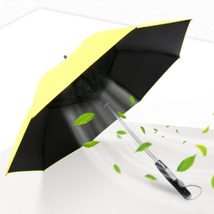 Ok Umbrella new design 23 inch air conditioning fan and mist umbrella with safe screen mesh