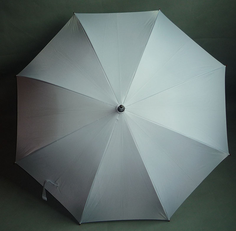 Ok Umbrella 23-inch Special Umbrella Custom Logo Auto Open Silver White Wooden Shaft Straight Umbrella