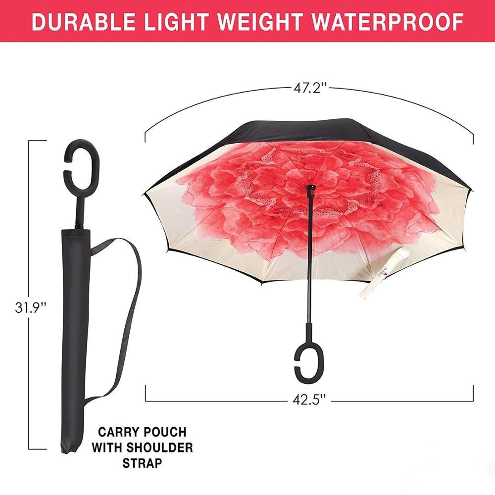 Ok Umbrella 24 inch hot sale high quality low price promotional cheap C handle inverted double layer Reverse Umbrella