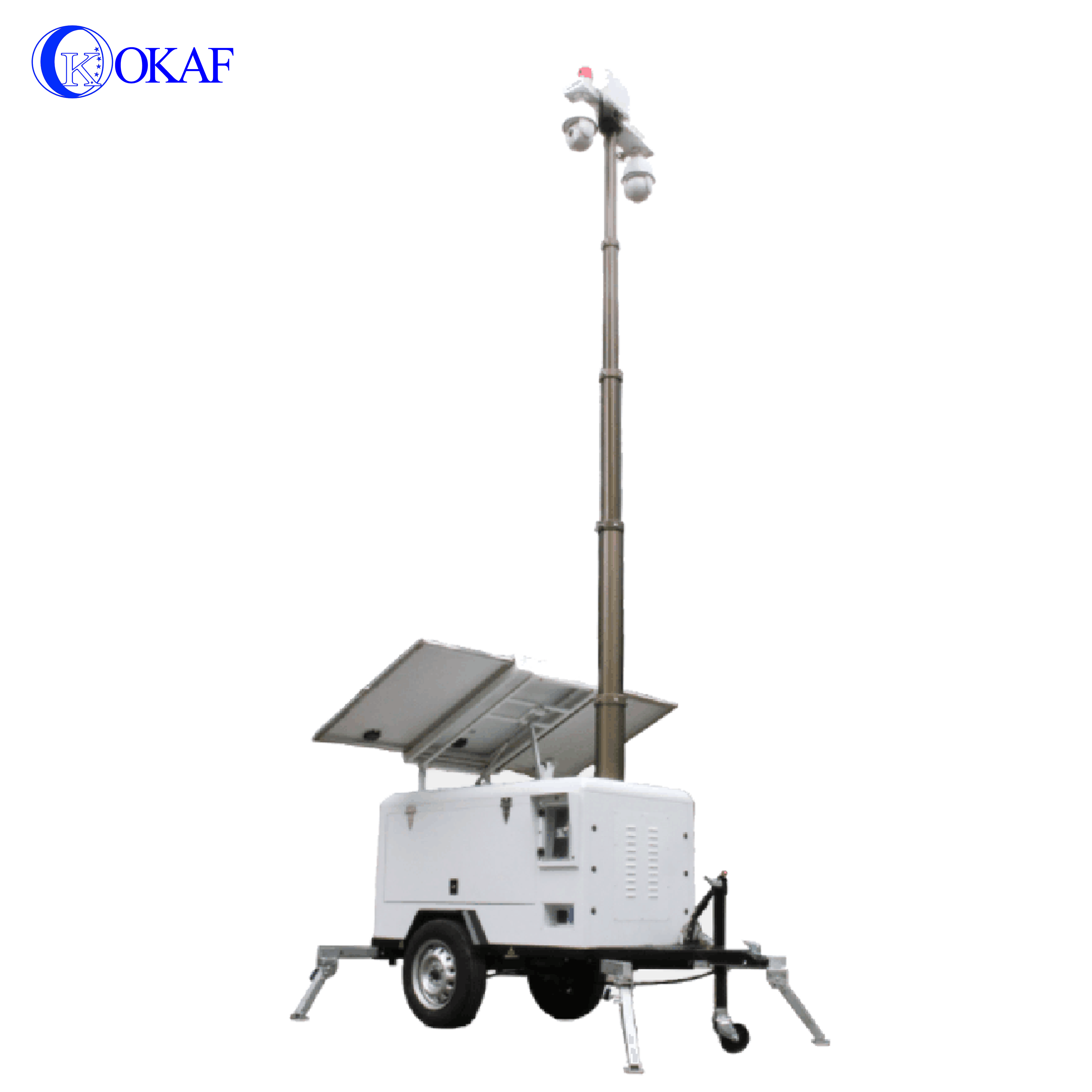 OK-PR07 Okaf  CCTV Camera Surveillance Trailer  Mobile Solar CCTV Tower