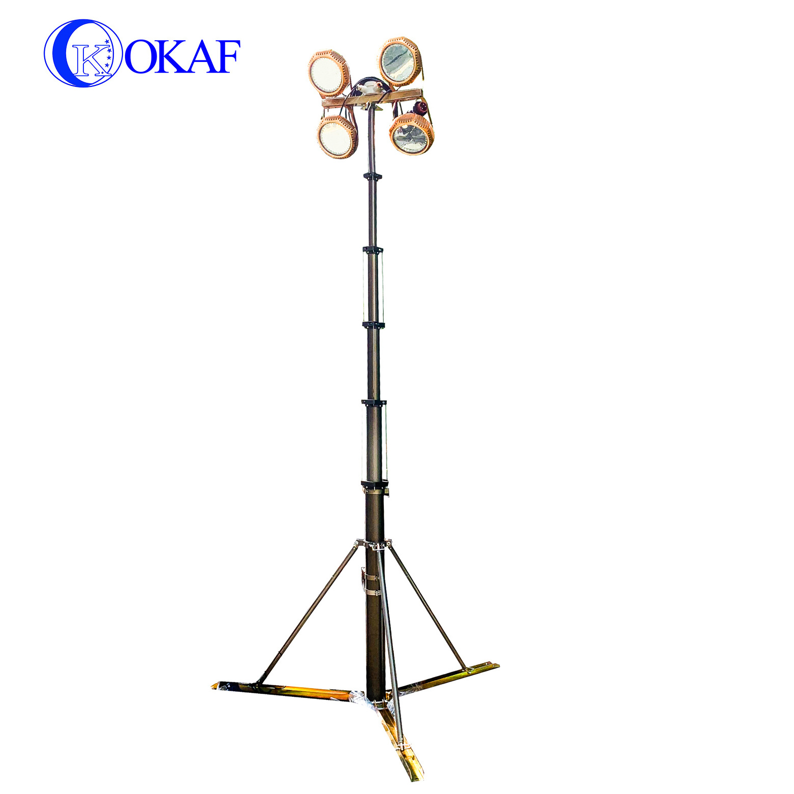 Antenna Mounting Manual Telescopic Mast LED Lighting Hand Crank Telescoping Pole Telecommunication Tower