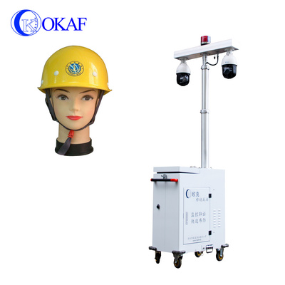 AI Smart Portable CCTV Surveillance AI PTZ Camera Tower With Telescopic Mast Mobile Sentry Security trailer