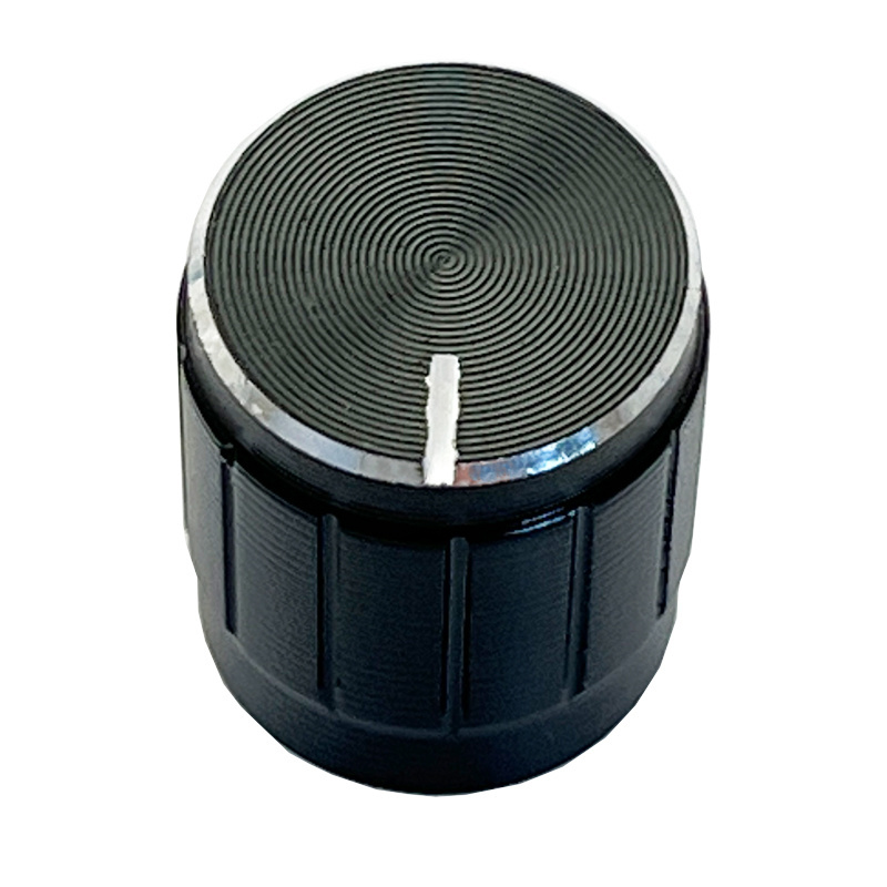 OKY0274 Volume Control Switch Rotary Knob 15*17Mm Aluminum Knob Black Bright Side Potentiometer Knob