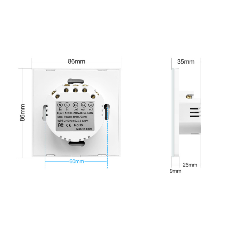 wifi Tuya Smart Life EU/US WiFi Roller Shutter Curtain Light Switch Wall Touch Switch