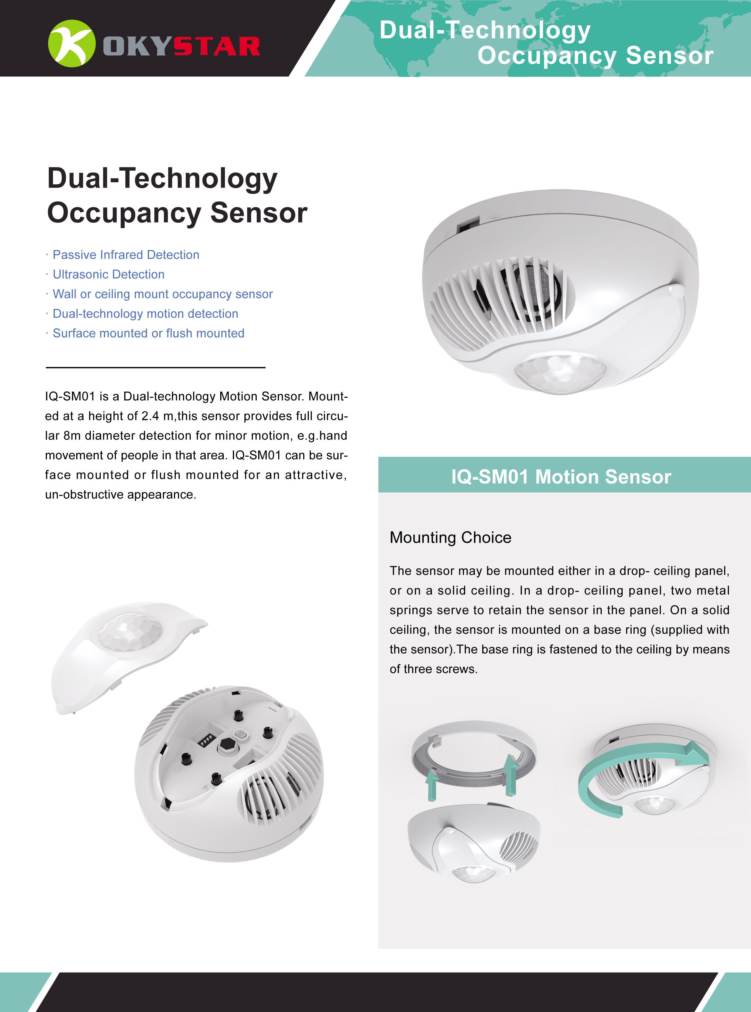 OEM/ODM PIR Ceiling Occupancy Motion Sensor Detector Light Switch