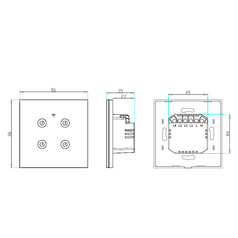 Smart Home EU standard Tuya APP 1/2/3/4 gang Smart Touch Panel Wi-Fi Light Wall Switch   interruptor inteligente