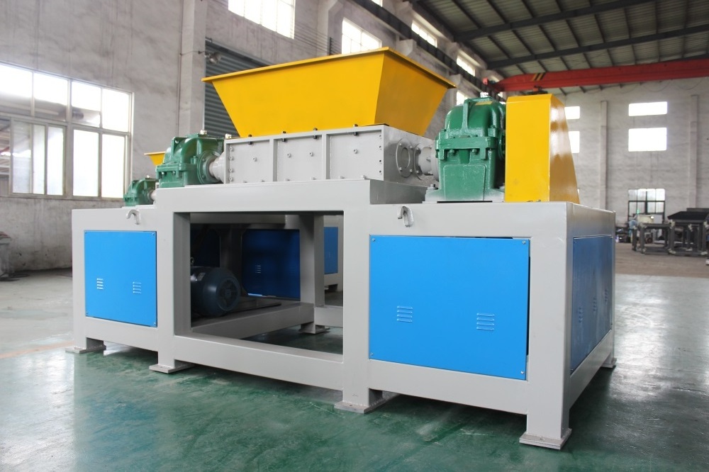 High Efficiency Double Shaft Shredder Shredder for Recycling Wood Paper Tray Drum Bottle