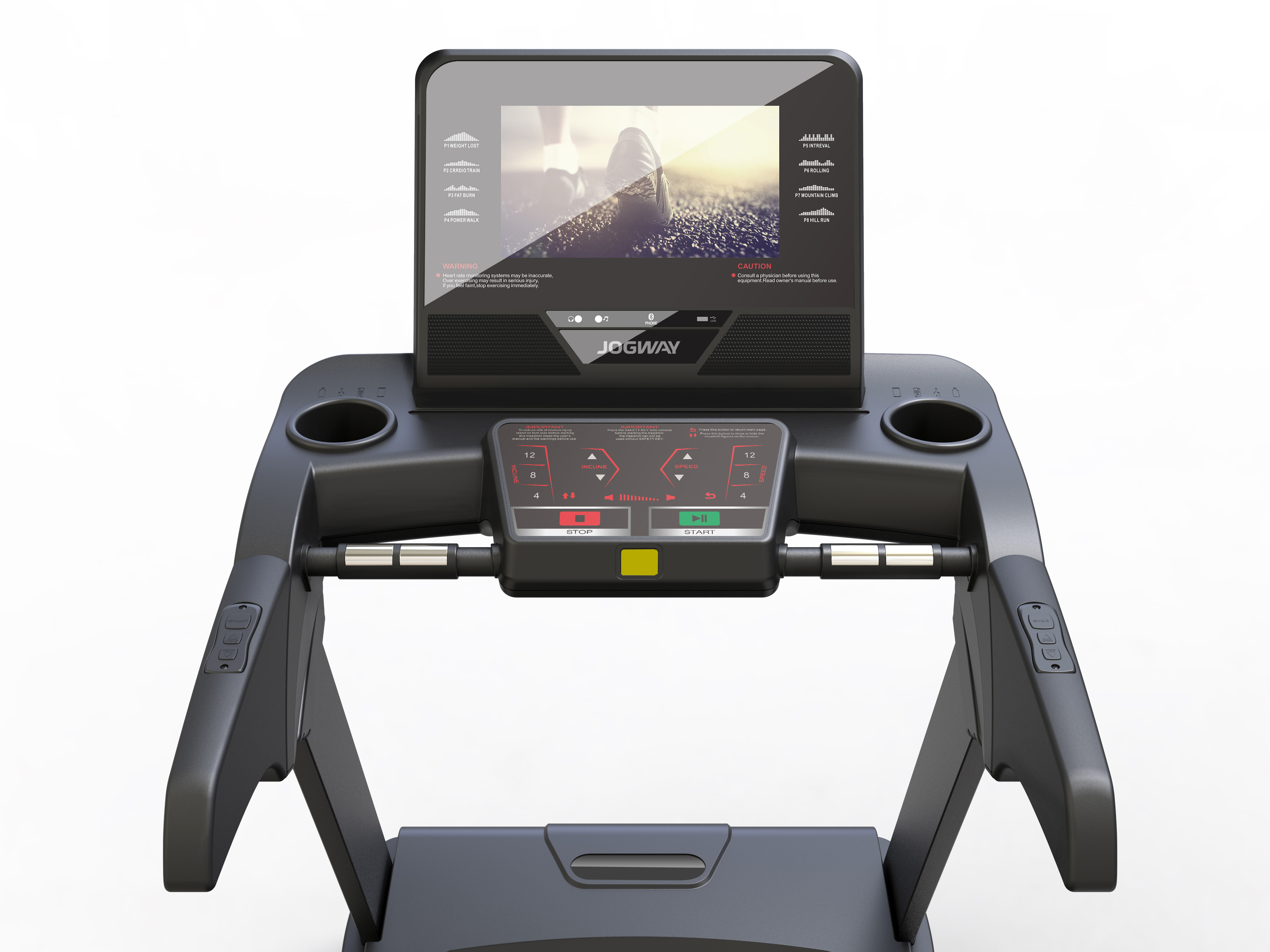 Big 16.5 inch screen 15 grade incline large running belt semi commercial treadmill electric newest treadmill