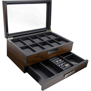 Fashion Luxury Double Layer Display Wooden Watch Box Watch Package Box Watch Storage Gift Box  For Men