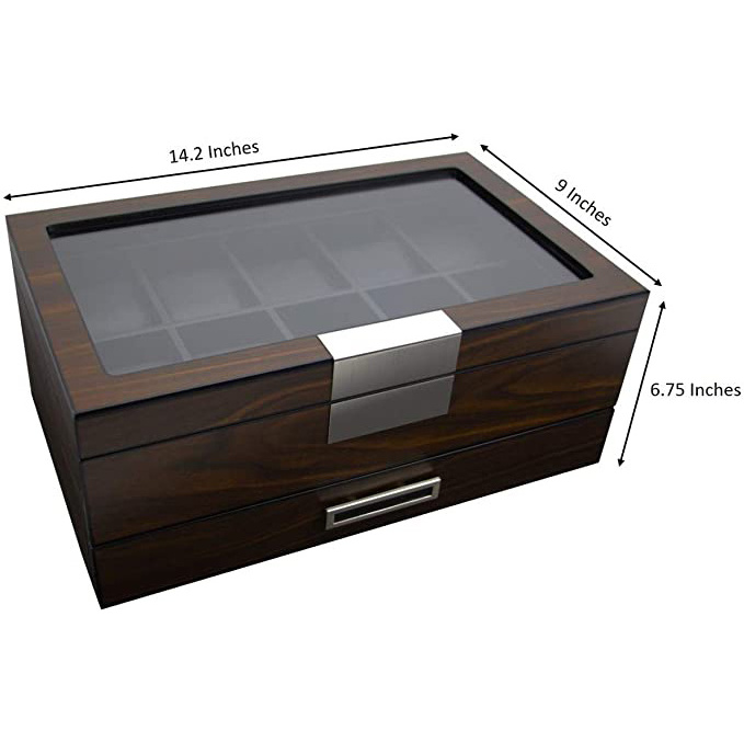 Fashion Luxury Double Layer Display Wooden Watch Box Watch Package Box Watch Storage Gift Box  For Men