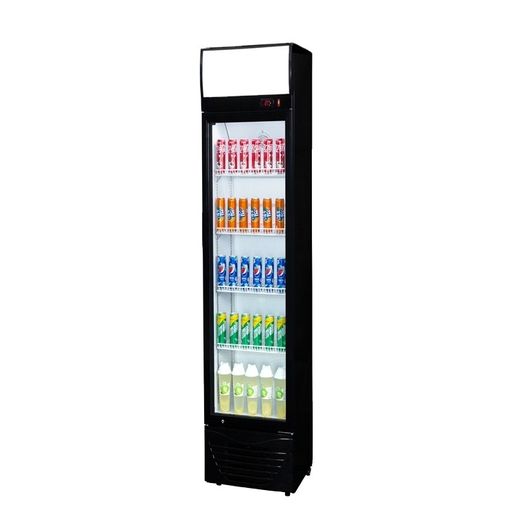 Oem The Best Single Door Commercial Glass Display Showcase Drink Coolers Upright Fridge For Sale