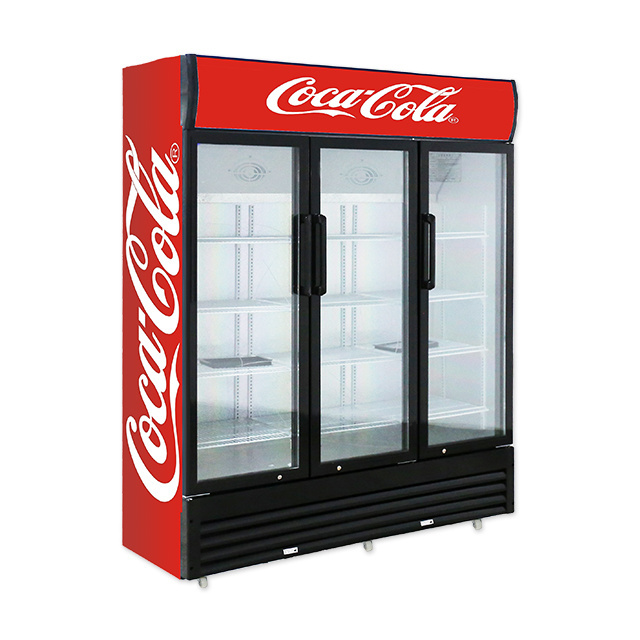 Supermarket Commercial Vertical Upright Freezers Display Beverage Refrigerator Showcase With Glass Door Freeze