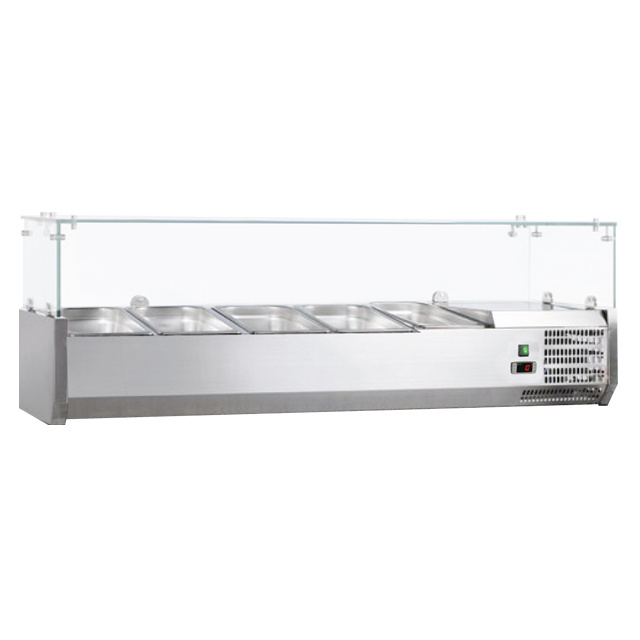 Refrigeration Equipment Bakery Counter Chiller Pizza Top 2 Solid Door 7 Drawers Counter Salad Table