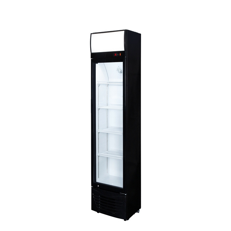 Oem The Best Single Door Commercial Glass Display Showcase Drink Coolers Upright Fridge For Sale