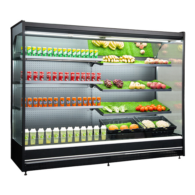 Supermarket Commercial Vertical Beverage Energy Drink Display Fridge Refrigerator Multideck Open Chiller