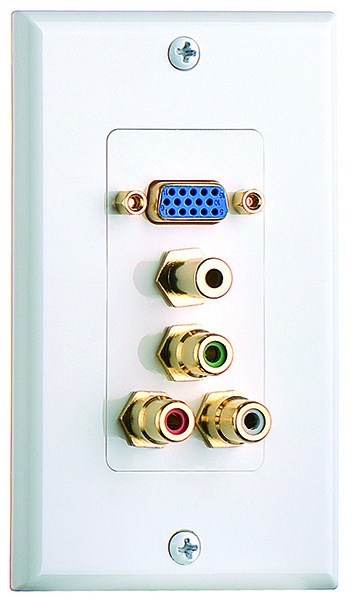 VGA 3.5mm Audio Composite Video and RCA Stereo Audio Decora Style Wall Plate